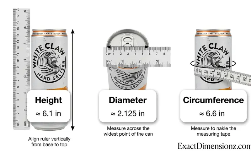 White Claw Can Dimensions
