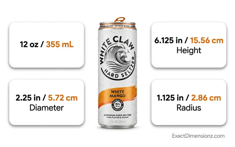 White Claw Can Dimensions